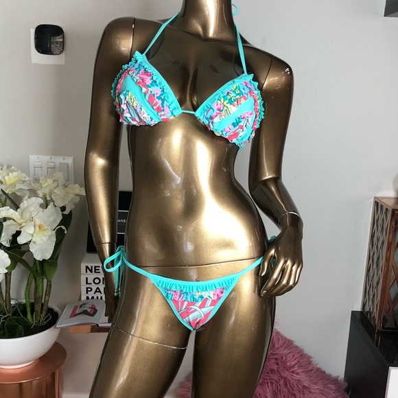 New!! Pink and mint bikini - Picture 2 of 5